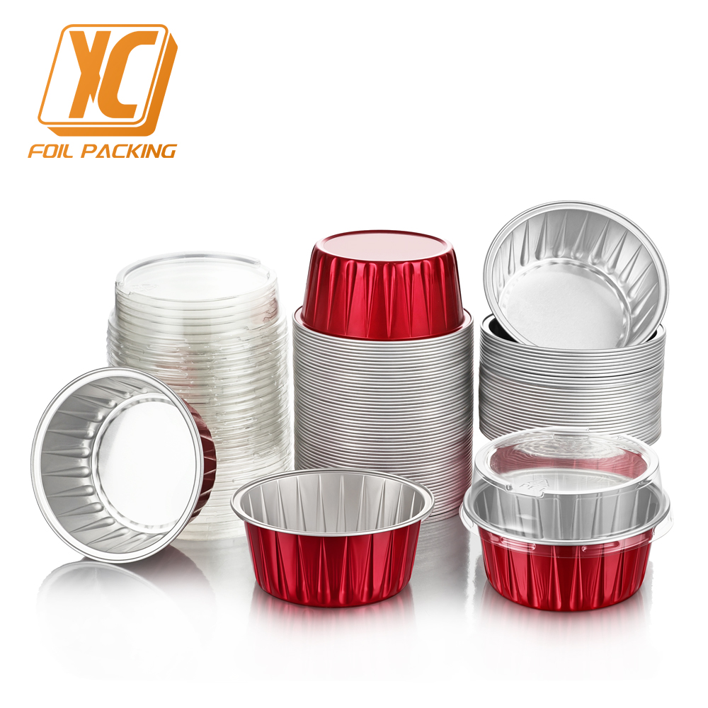 125ml disposable aluminum foil baking cup with lid