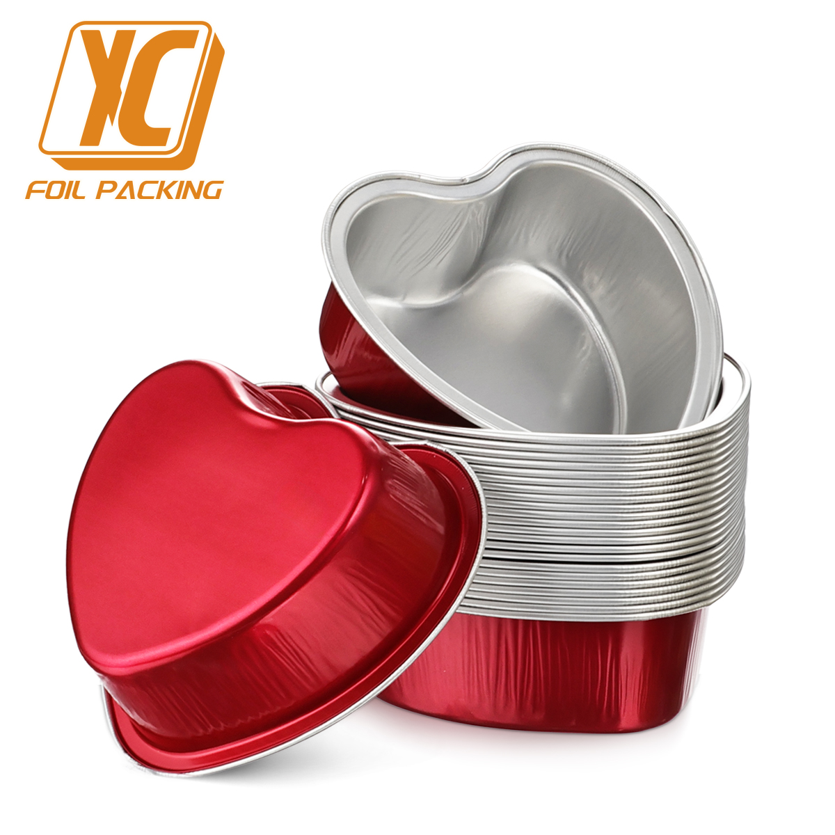 100ml heart aluminum foil cups